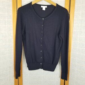Navy Blue Cardigan Sweater Button Up H&M Size Medium